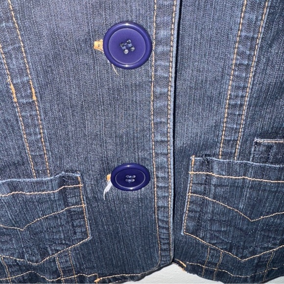 Vintage Y2K Denim Jean Chambray Blazer Jacket Y2K L - Picture 4 of 10